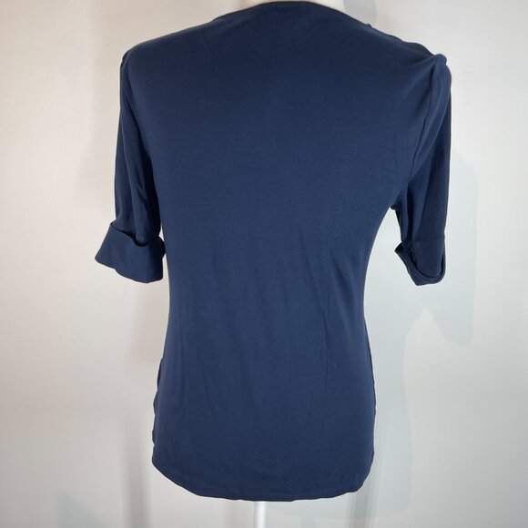 Lauren Ralph Lauren Navy V-neck Knit Shirt size Large - Picture 3 of 4